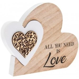 All You Need Is Love' Natural Toned Heart Block
