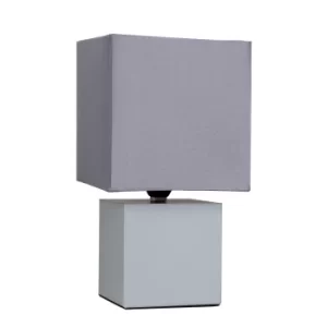 Cubbie Grey Touch Table Lamp with Grey Shade