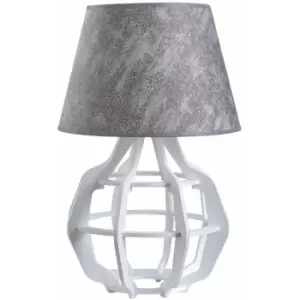 Keter Bento Table Lamp With Round Tapered Shade White, Grey, 30.5cm, 1x E27