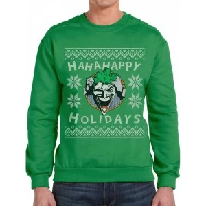 Batman - Ha Ha Happy Holidays Mens Medium Xmas Jumper - Green