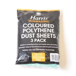 Harris Taskmasters Coloured Polythene Dust Sheets - Pack of 3