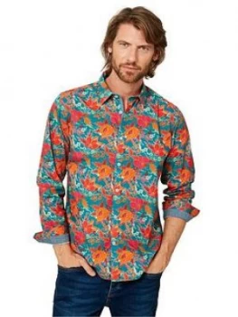 Joe Browns Fabulous Floral Long Sleeve Shirt - Multi, Size 2XL, Men