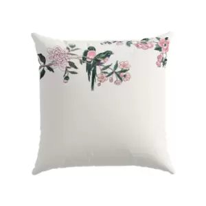 Sanderson Chinoiserie Hall Pair of Square Embroidered Pillowcases, Blueberry