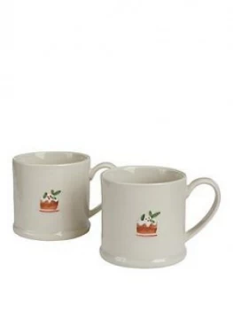 Gisela Graham Ceramic Plum Pudding Mini Mugs Set Of 2