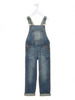 Fat Face Girls Denim Dungarees - Blue, Size Age: 5 Years, Women