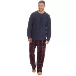 Cargo Bay Mens Micro Fleece Pyjamas (L) (Navy/Red)