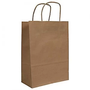 Purely Packaging Vita Twist Handle Paper Bag 240 (W) x 180 (H) x 80 (D) mm Brown Pack of 300