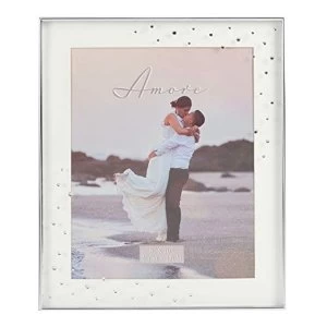 8"x 10"- Amore By Juliana Silver Plated Frame with Crystals