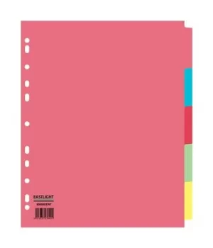 Divider 5 Part A4 Extra Wide 155gsm Card Assorted Colours