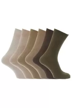100% Cotton Ribbed Classic Socks (Pack Of 6)