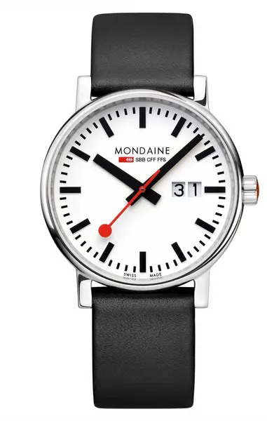 Mondaine MSE.40210.LBV Evo2 (40mm) White Dial / Black Vegan Watch