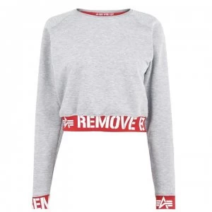 Alpha Industries RBF Cropped Crew Neck Sweater - Grey