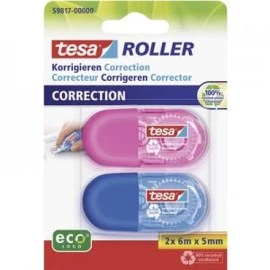 tesa 59817 59817-00 Correction tape roller Blue, Pink (L x W) 6m x 5mm 2 pcs