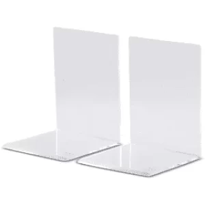 Maul Acrylic Transparent Bookends 10 x 10 x 8cm (2 Pack)