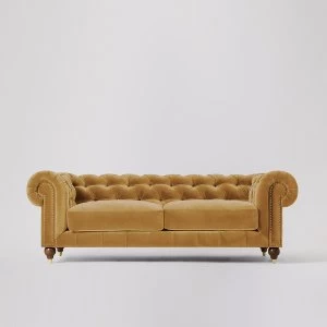 Swoon Winston Velvet 3 Seater Sofa - 3 Seater - Biscuit