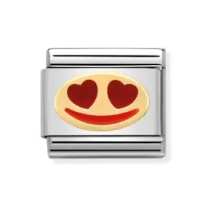 Nomination Classic Gold Enamel In Love Smile Charm