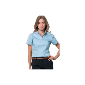 KK701 Ladies Size 10 Short Sleeve Light Blue Oxford Shirt