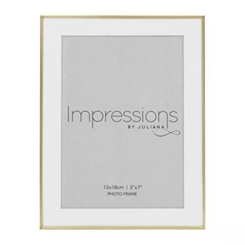 5" x 7" - Impressions Brushed Brass Finish Photo Frame