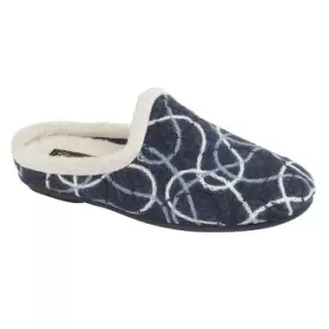 Sleepers Womens/Ladies Katie Knitted Patterned Mule Slippers (8 UK) (Blue)