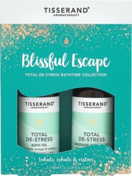 Tisserand Aromatherapy Blissful Escape Total De-Stress Bathtime Collection 2 x 100ml