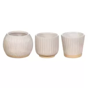 Sass & Belle Grooved Planter Small Off White (One Random Supplied)
