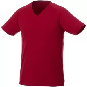 Elevate Mens Amery Short Sleeve Cool Fit V-Neck T-Shirt (S) (Red)