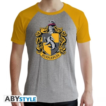 Harry Potter - Hufflepuff Mens XX-Large T-Shirt - Grey and Yellow