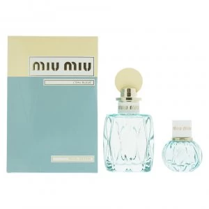 Miu Miu LEau Bleue Gift Set 100ml Eau de Parfum + 20ml Eau de Parfum