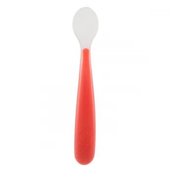 Chicco Soft Silicone Spoon + 6months Red
