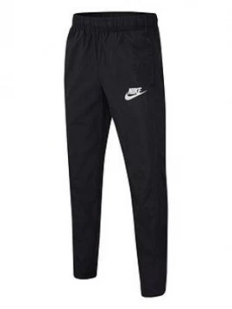 Boys, Nike Sportswear Kids Woven Pants - Black/White, Size L, 12-13 Years