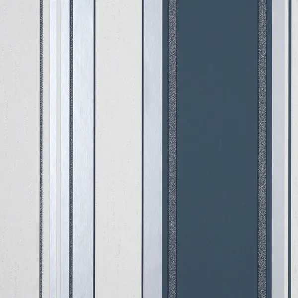 FINE DECOR Fine Decor - Synergy Stripe Navy Blue Silver White Paste The Paper Wallpaper WL-M1720