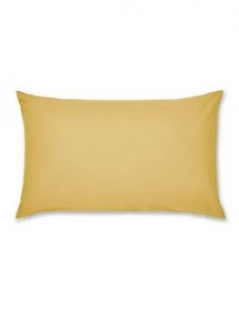 Catherine Lansfield Non-Iron Standard Pillowcase Pair ; Ochre