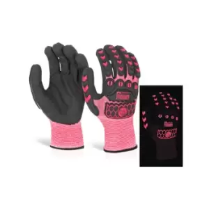 Glovezilla - glow in the dark foam nitrile glove pink lge - Pink - Pink