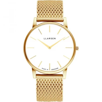 LLARSEN White and Gold 'Oliver' Classical Watch - 147gwg3-mg20