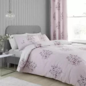 Catherine Lansfield Designer Collection Floral Bouquet Duvet Cover Set, Pink, Double