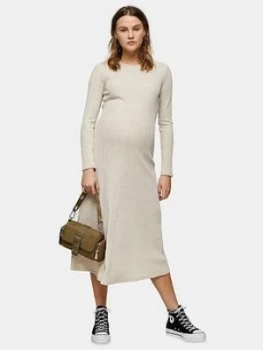 Topshop Maternity Cut And Sew Midi Dress - Oat