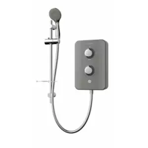 Slim Duo 9.5kW Electric Shower Grey 3 Spray Head Handset Bathroom - Grey - Gainsborough