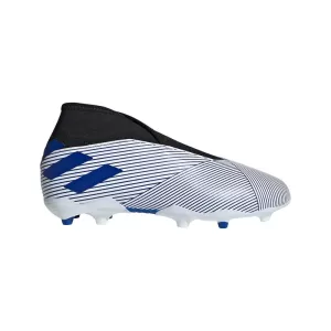Adidas Junior Nemeziz Laceless 19.3 Firm Ground Football Boot, Blue/White, Size 5