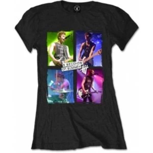 5 Seconds of Summer Live in Colours Ladies Black T-Shirt Small
