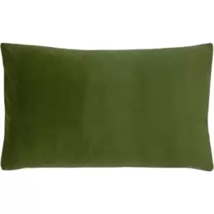 Evans Lichfield Sunningdale Plush Cushion Cover, Olive, 30 x 50 Cm