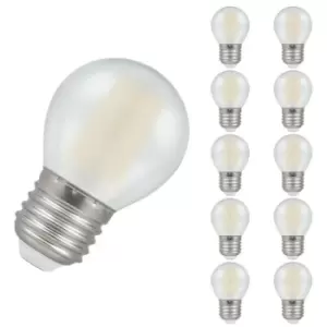 (10 Pack) Crompton Lamps LED Golfball 5W ES-E27 Dimmable Filament (40W Equivalent) 2700K Warm White Pearl 470lm ES Screw E27 Round Frosted Opal
