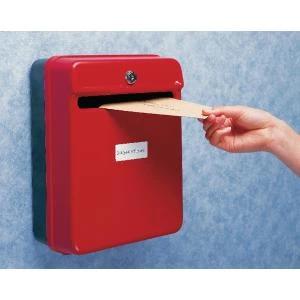 Post or Suggestion Box Wall Mountable with Fixings Red W81060
