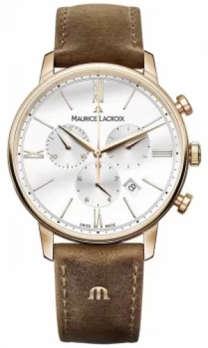 Maurice Lacroix Mens Eliros Chronograph Brown Calf Leather Watch