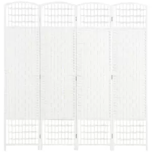 HOMCOM 4 Panel Folding Room Divider, Privacy Screen, Freestanding Paravent Partition Separator for Living Room, Bedroom and Office, 160 x 170cm, White