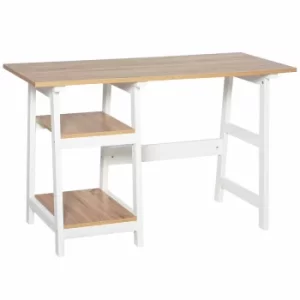 Florence Compact Computer Desk with Open Storage, Natural