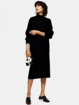 Topshop Maternity Wool Mix Dress - Black, Size L, Women
