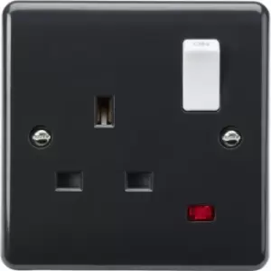 Knightsbridge - 13A 1G dp switched socket with white rocker and neon [Part m compliant] - PM7000N