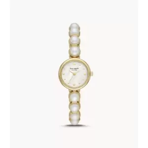 Kate Spade New York Womens Monroe Pearl Bracelet Watch - Gold / White