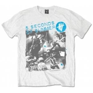 5 Seconds of Summer Live Collage Mens White T Shirt: XX-Large