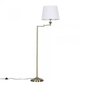 Sinatra Brass Floor Lamp with White Aspen Shade
